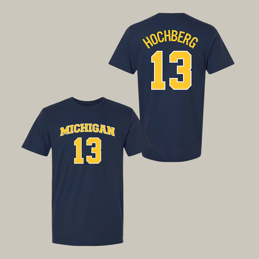 Michigan Wolverines Basketball Hochberg 13 T-Shirt 2026 NCAA Men's Basketball Merch Fan Gear