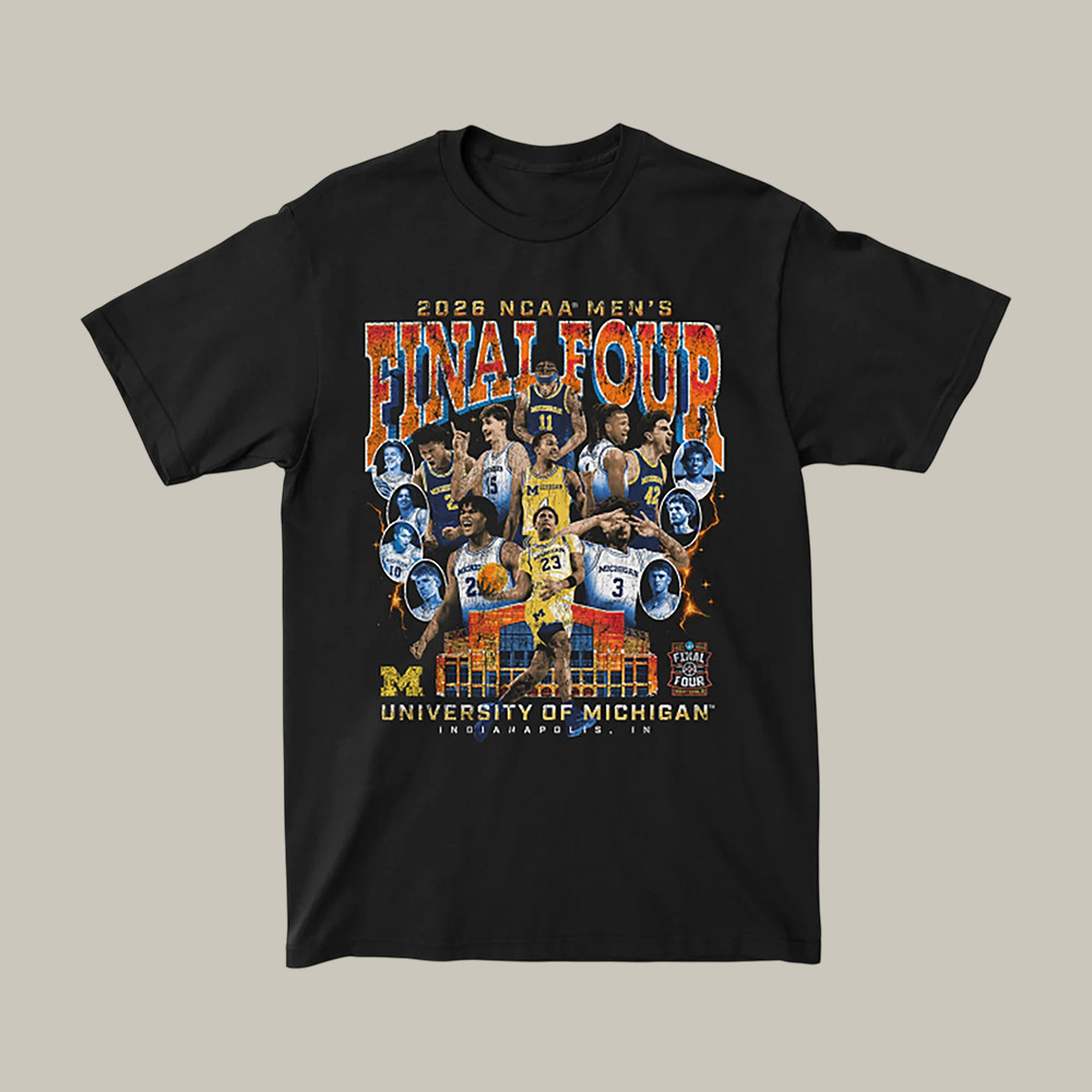Michigan Wolverines Men's Basketball Campus T-Shirt Game Day March Madness Merch Fan Gift