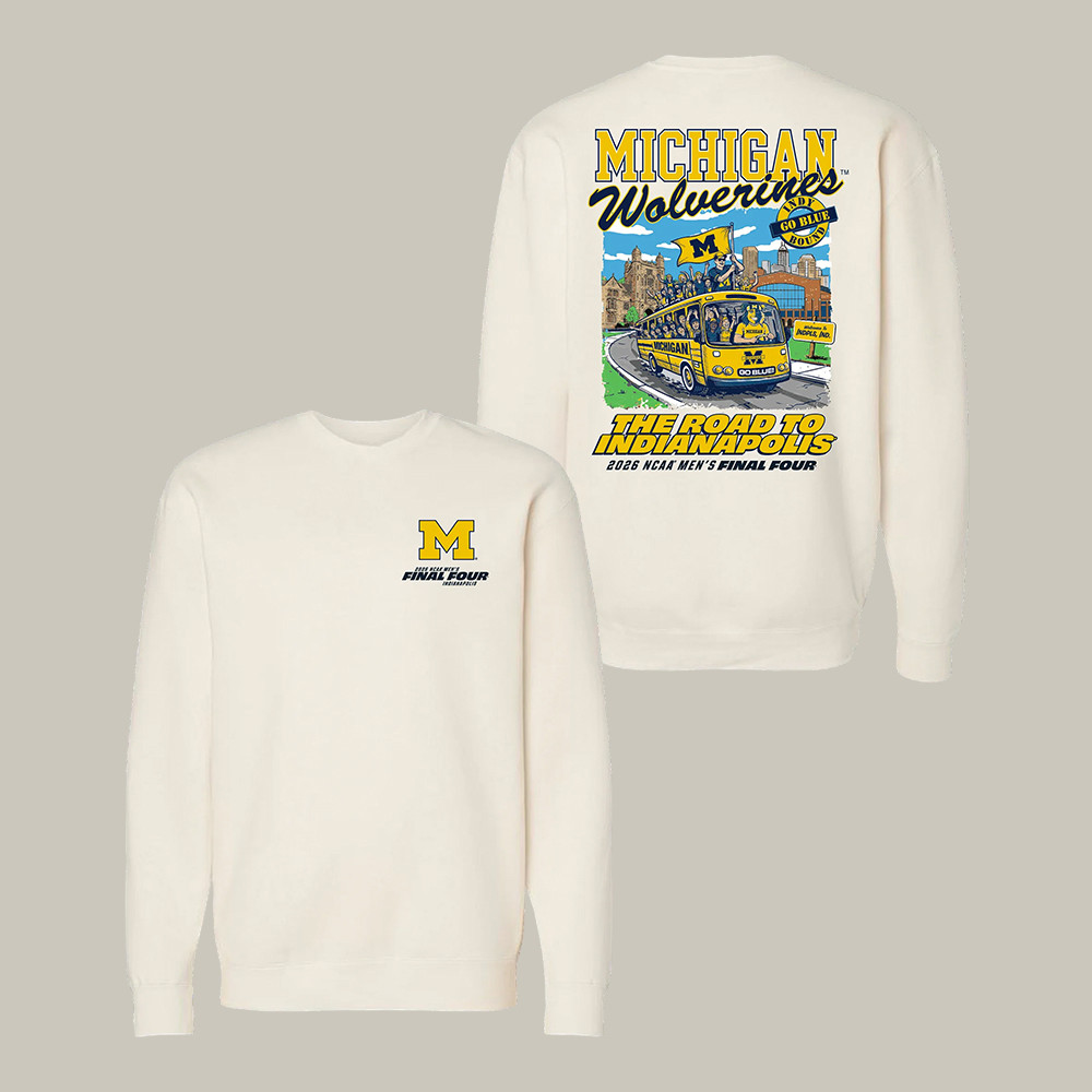 Michigan Wolverines Men's Basketball Final Four Indy Bound Mascot Sweatshirt Michigan Wolverines Shirt