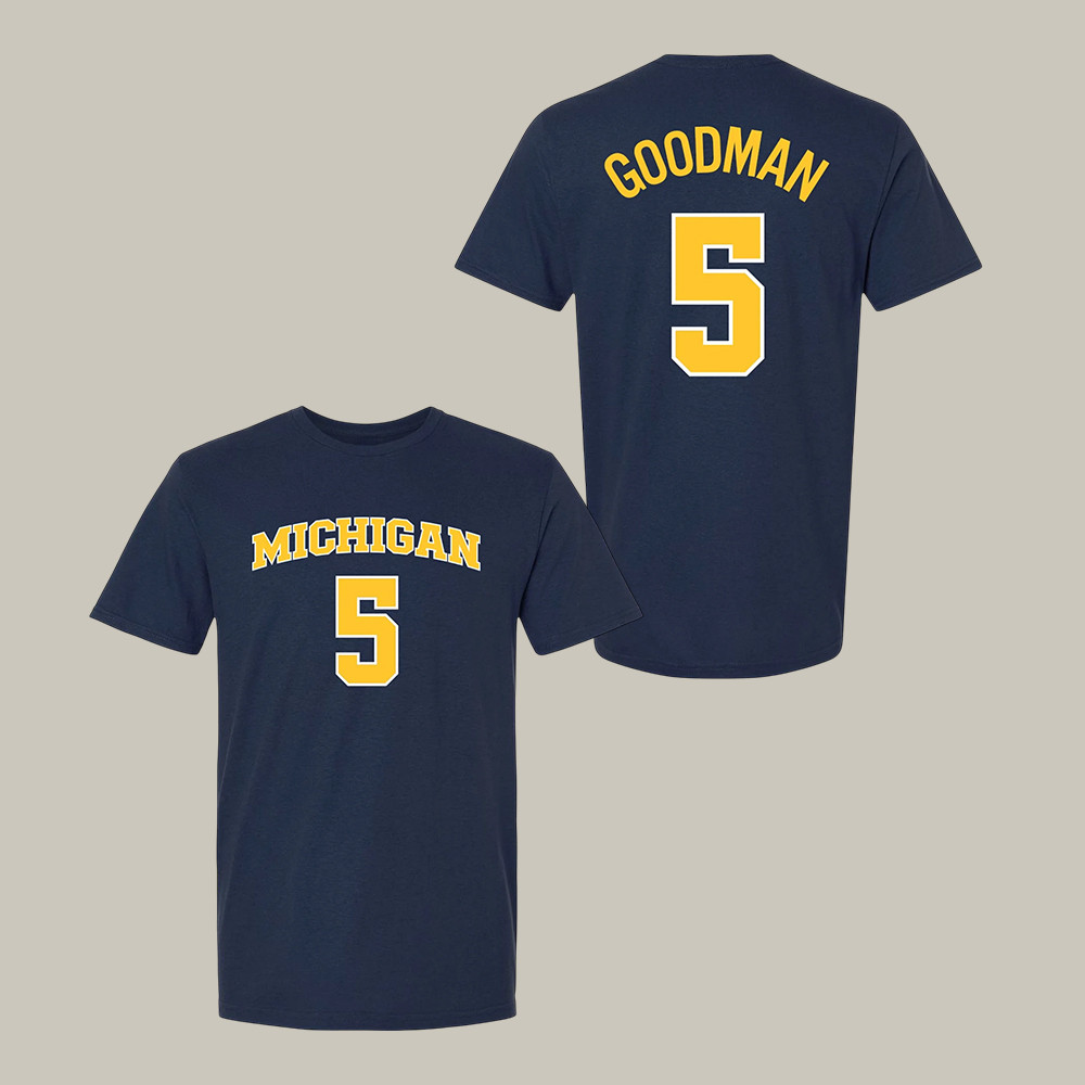 Michigan Wolverines Men's Basketball Goodman 5 T-Shirt March Madness Bracket Merch