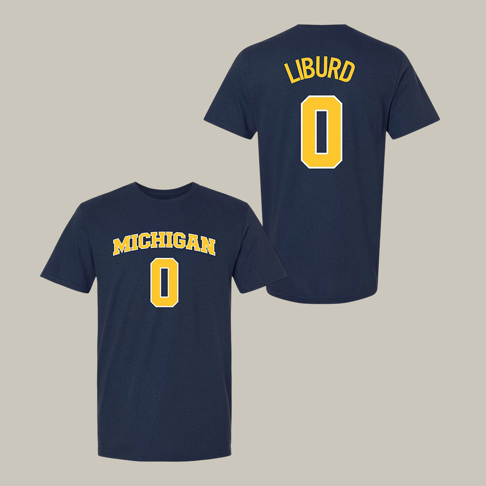 Michigan Wolverines Men's Basketball Liburd 0 T-Shirt Game Day Shirt March Madness Gift For Fans