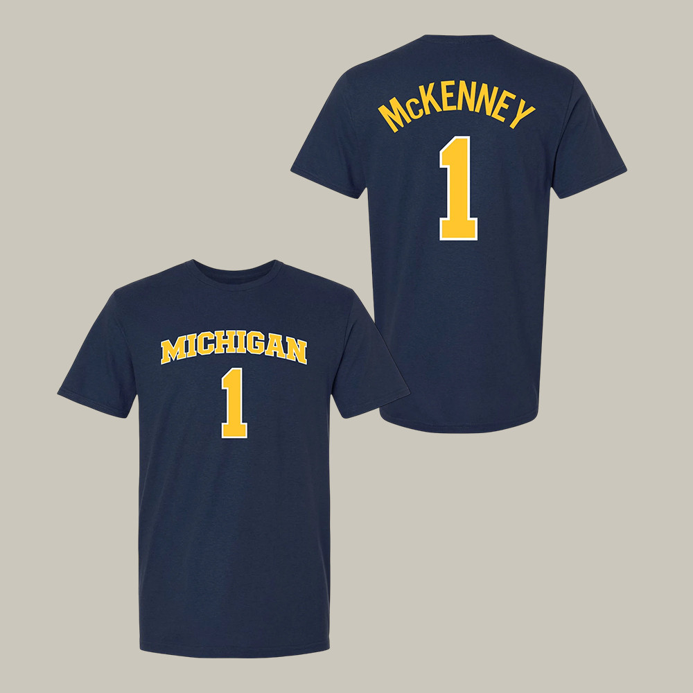 Michigan Wolverines Men's Basketball McKenney 1 T-Shirt Michigan March Madness Bracket Clothes