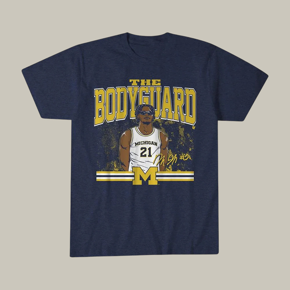 Michigan Wolverines NCAA Men's Basketball T-Shirt Morez Johnson Jr Merch Best Fan Gear