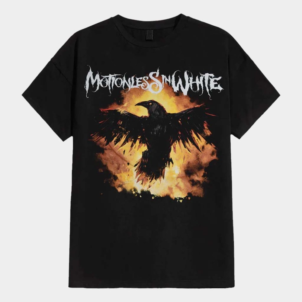 Motionless In White Merch Burning Crow T-Shirt Motionless In White Shirt Gift For Father