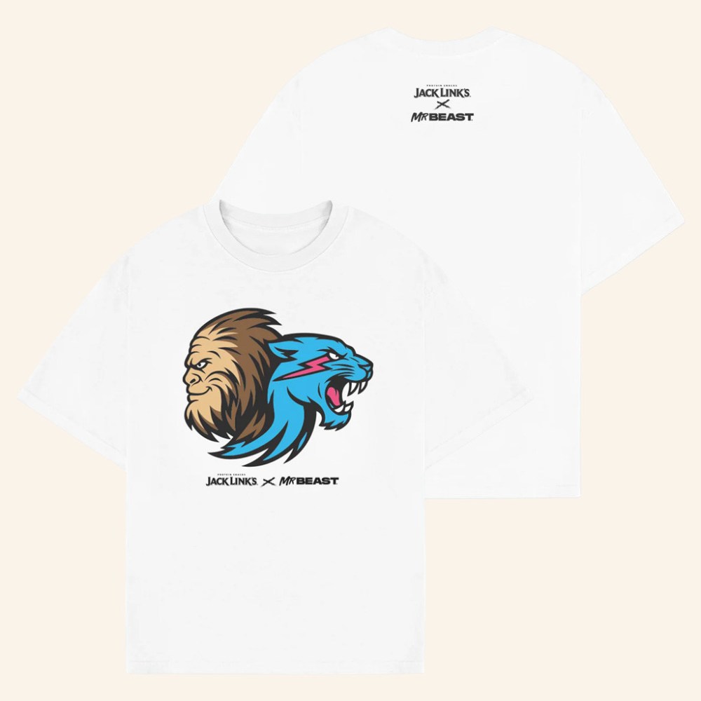 Mr Beast Merch Mr Beast x Jack Links Feed The Beasts T-Shirt White Gift For Brother