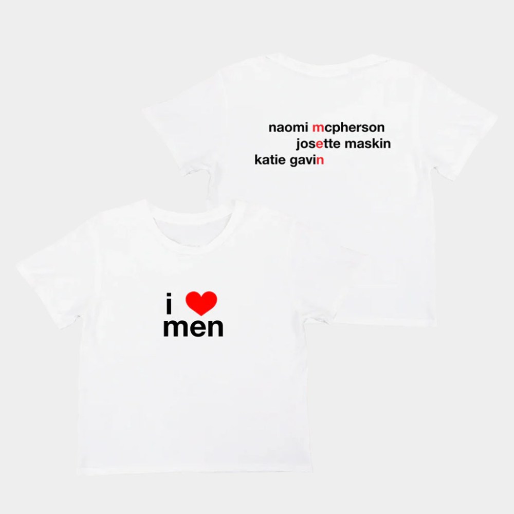 Muna Merch I Heart Men Baby Tee White Best Gifts For Pop Band Lovers
