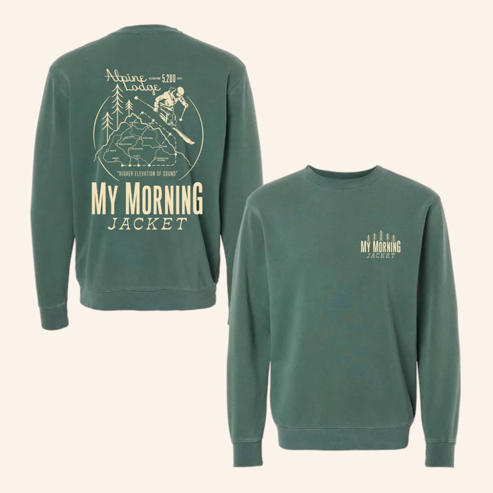 My Morning Jacket Merch Trail Map Crewneck Sweatshirt Christmas Ideas For Husband