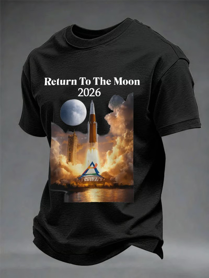 NASA Artemis II 2026 T-Shirt Return To The Moon Clothing Space Exploration Gift For Men