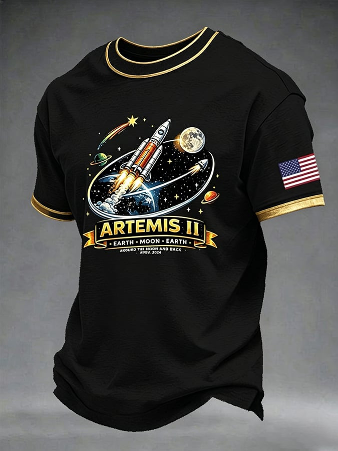 NASA Artemis II For All Mankind T-Shirt Earth Moon Earth Orbit Clothing Space Exploration Gift
