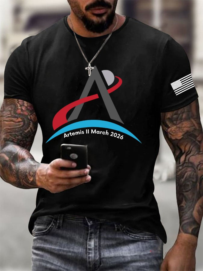 NASA Artemis II Lunar Orbit Mission T-Shirt Space Exploration Shirt Gift For Astronomy Fans