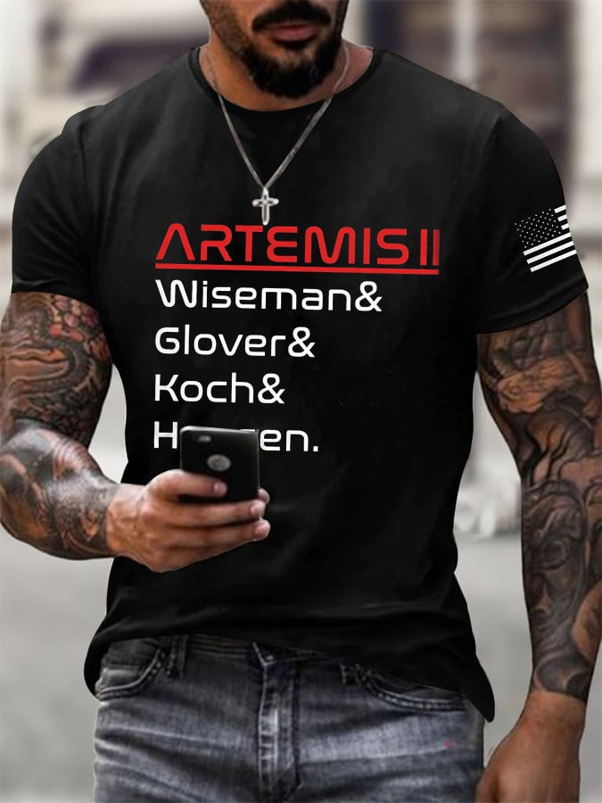NASA Artemis II Lunar Orbit Mission T-Shirt Wiseman Glover Koch Hansen Tee Science Student Gift