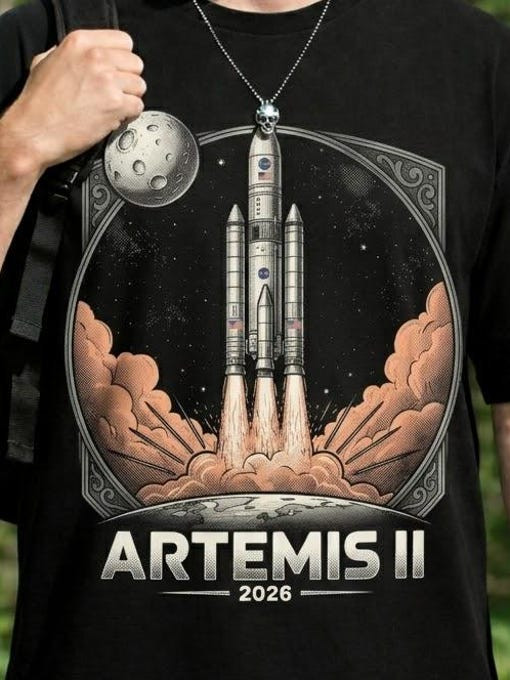 NASA Artemis II SLS Launch T-Shirt Artemis 2 Mission Clothing Line Best Gift For Astronomy