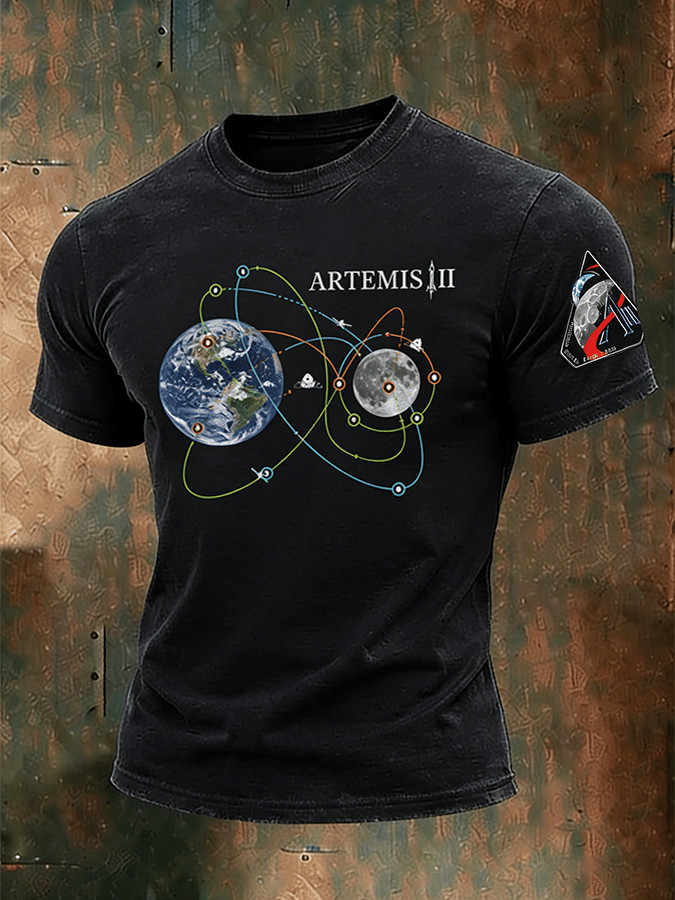 NASA Artemis II Space Trajectory T-Shirt Moon Mission Orbit 2026 Clothing Gift For NASA Fans