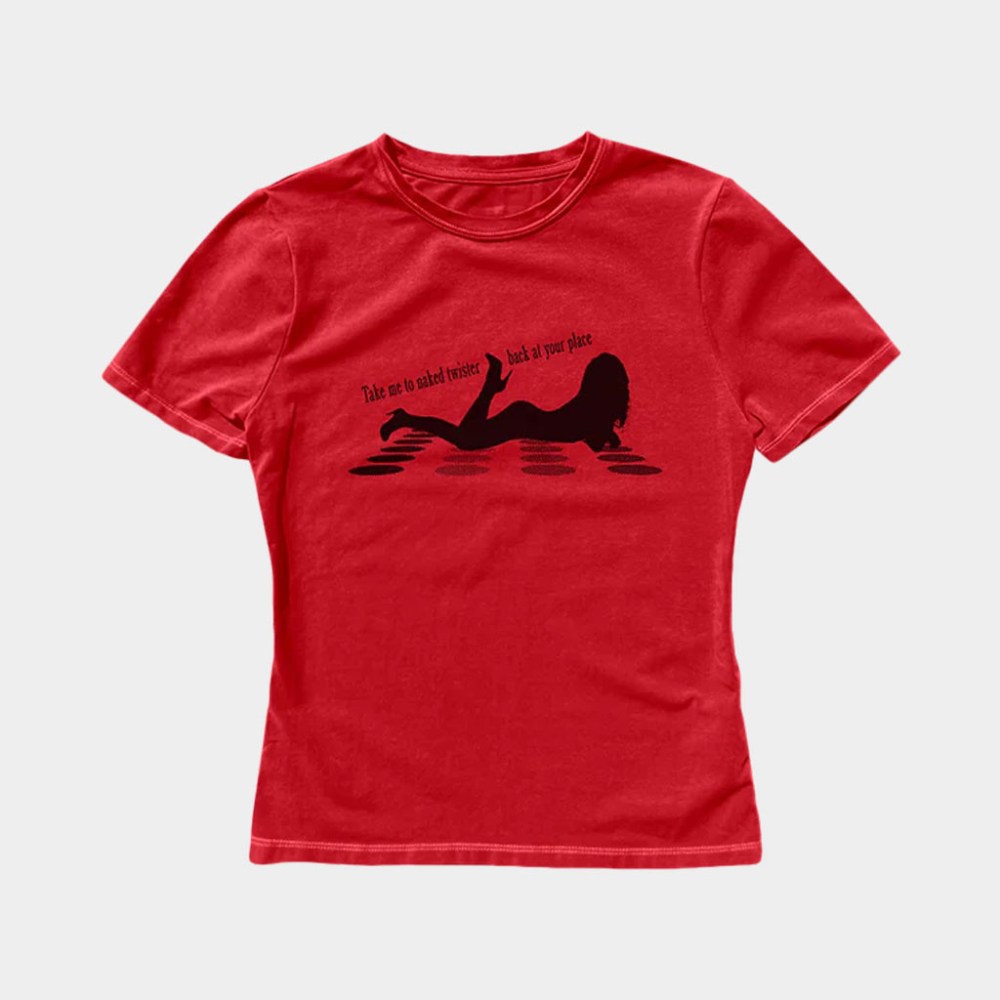 Naked Twister Red Baby Tee