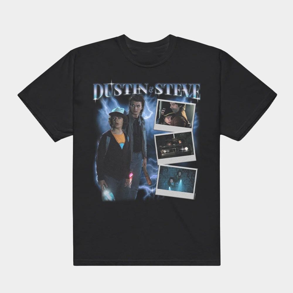 Netflix Merch Stranger Things T-Shirt Steve And Dustin Heartthrob Shirt Gifts For Fans