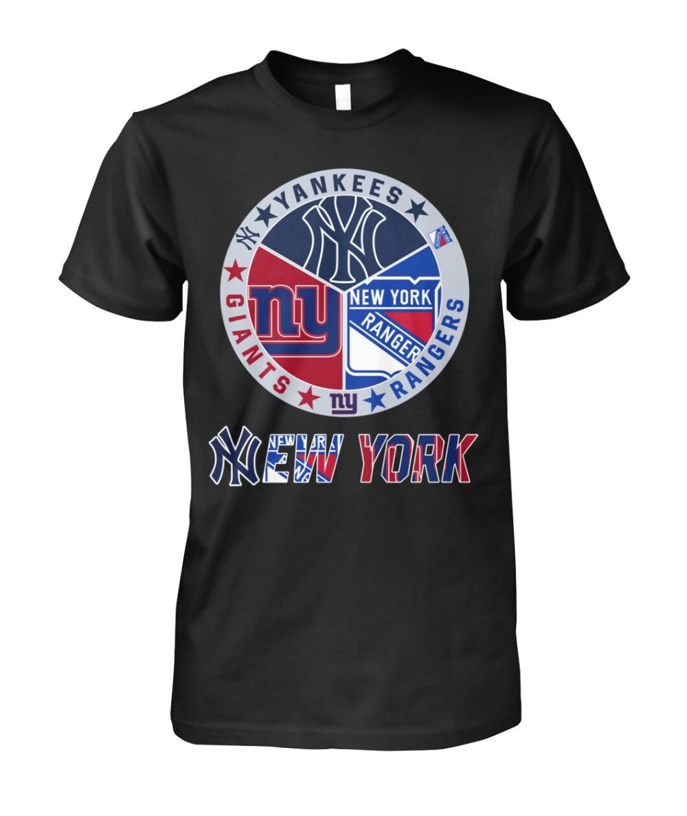 New York Sports Team Mashup Logo T-Shirt Yankees Giants Rangers Shirt Sport Lover Gift