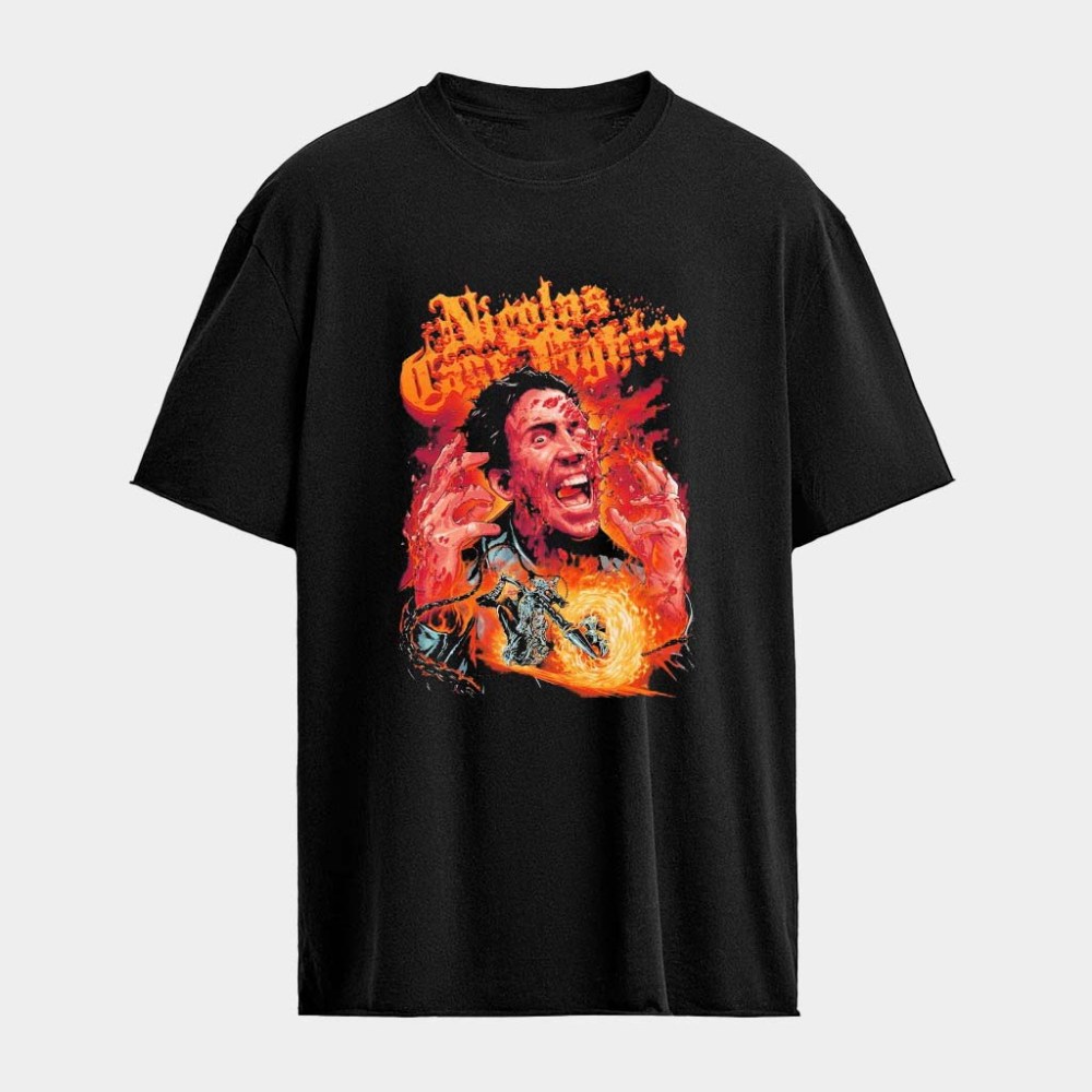 Nicolas Cage Fighter Ghost Rider T-Shirt Nicolas Cage Merch Birthday Gift Ideas For Father