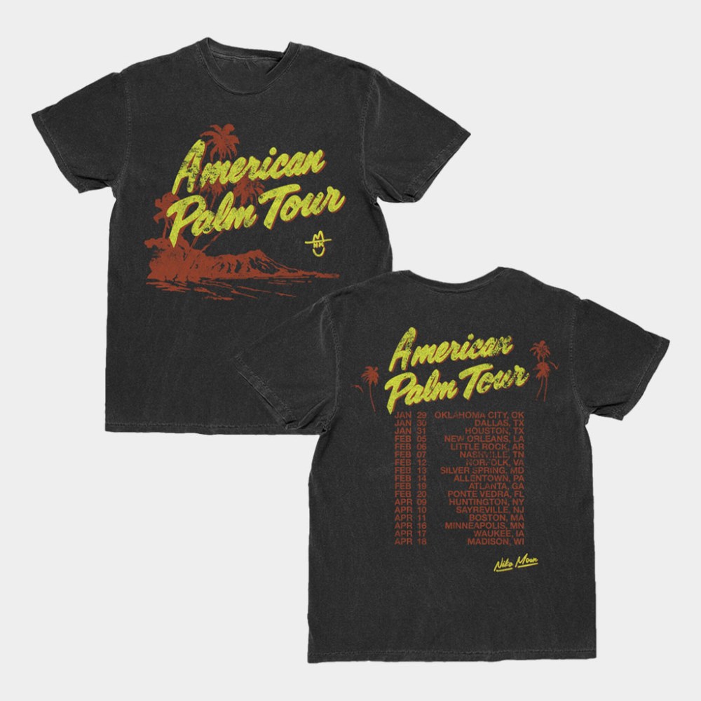 Niko Moon Merch 2026 American Palm Dateback Spring Tour T-Shirt Gifts For Music Fans