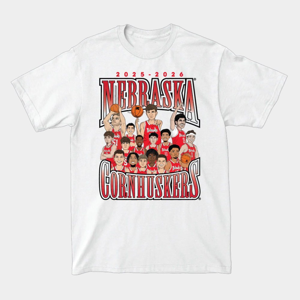 Nil Merch Nebraska Team Caricature T-Shirt Best Gifts For Basketball Fans