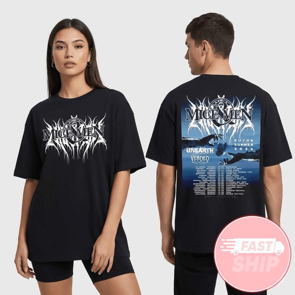 Of Mice And Men EU UK Summer Tour 2026 ft Unearth And Vended Festival T-Shirt Fan Merch