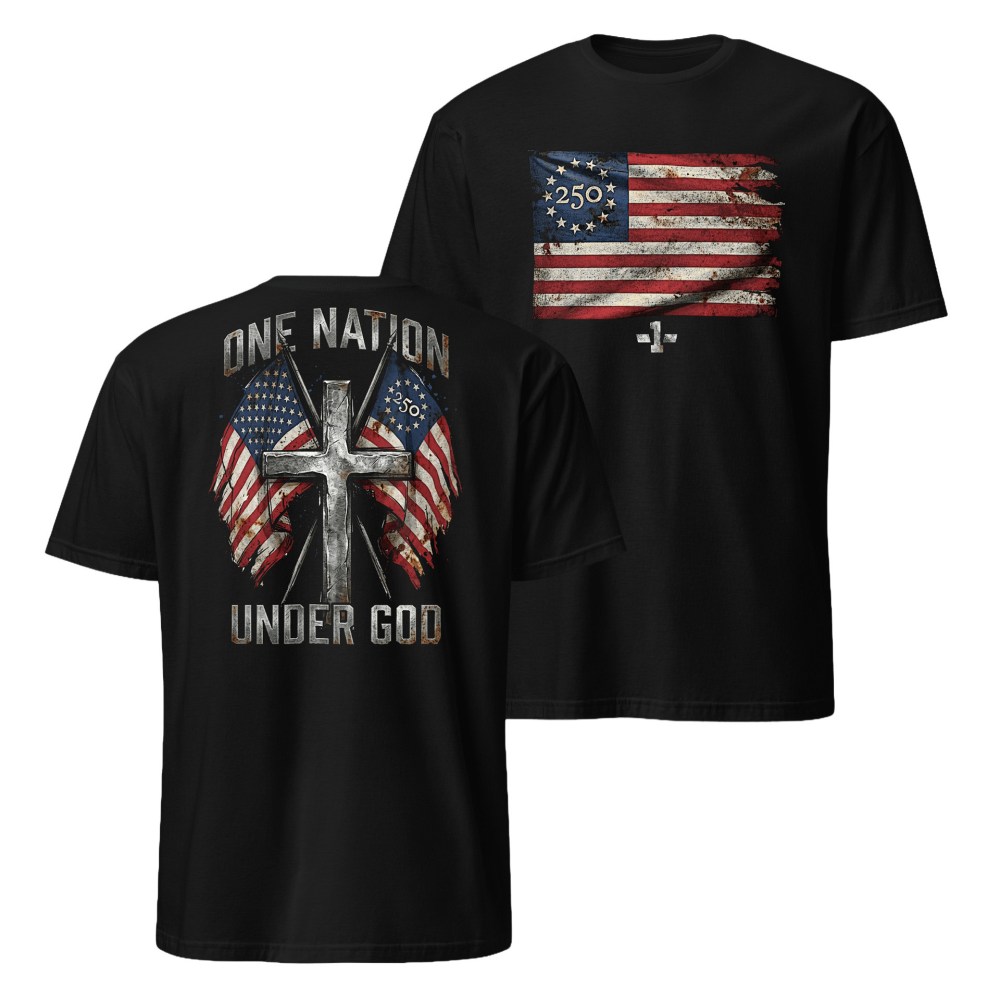 One Nation Under God T-Shirt 250 Years America Crewneck Gift Ideas For Dad