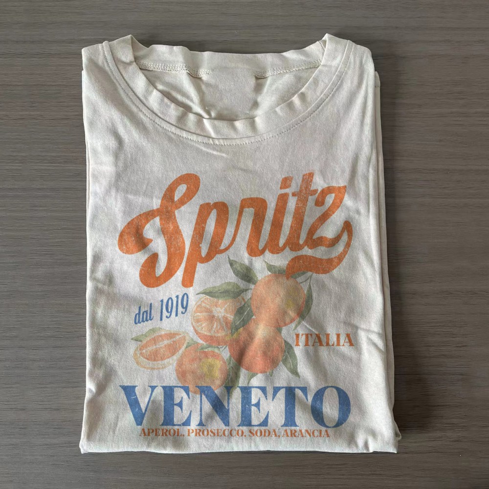 Orange Spritz Veneto T-Shirt Vintage Floral Fruit Clothing Gifts For Teens