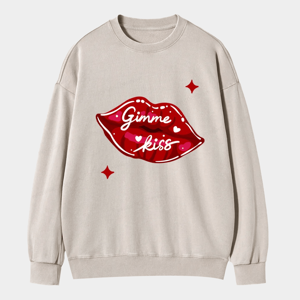 Pagewings Merch Pagewings Gimme Kiss Sweatshirt Birthday Present For Her