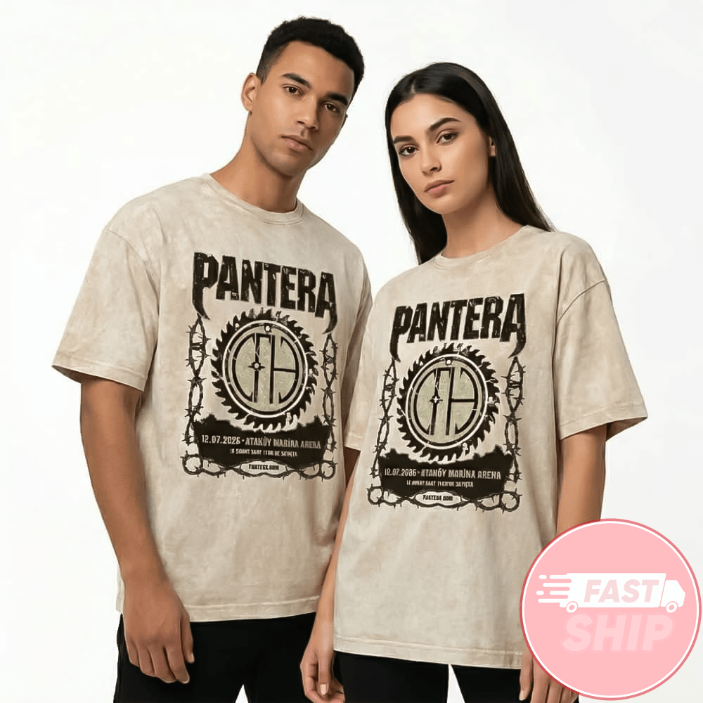 Pantera Live In Istanbul First Ever Show In Turkey July 12 2026 At Atakoy Marina Arena Tour Washed T-Shirt
