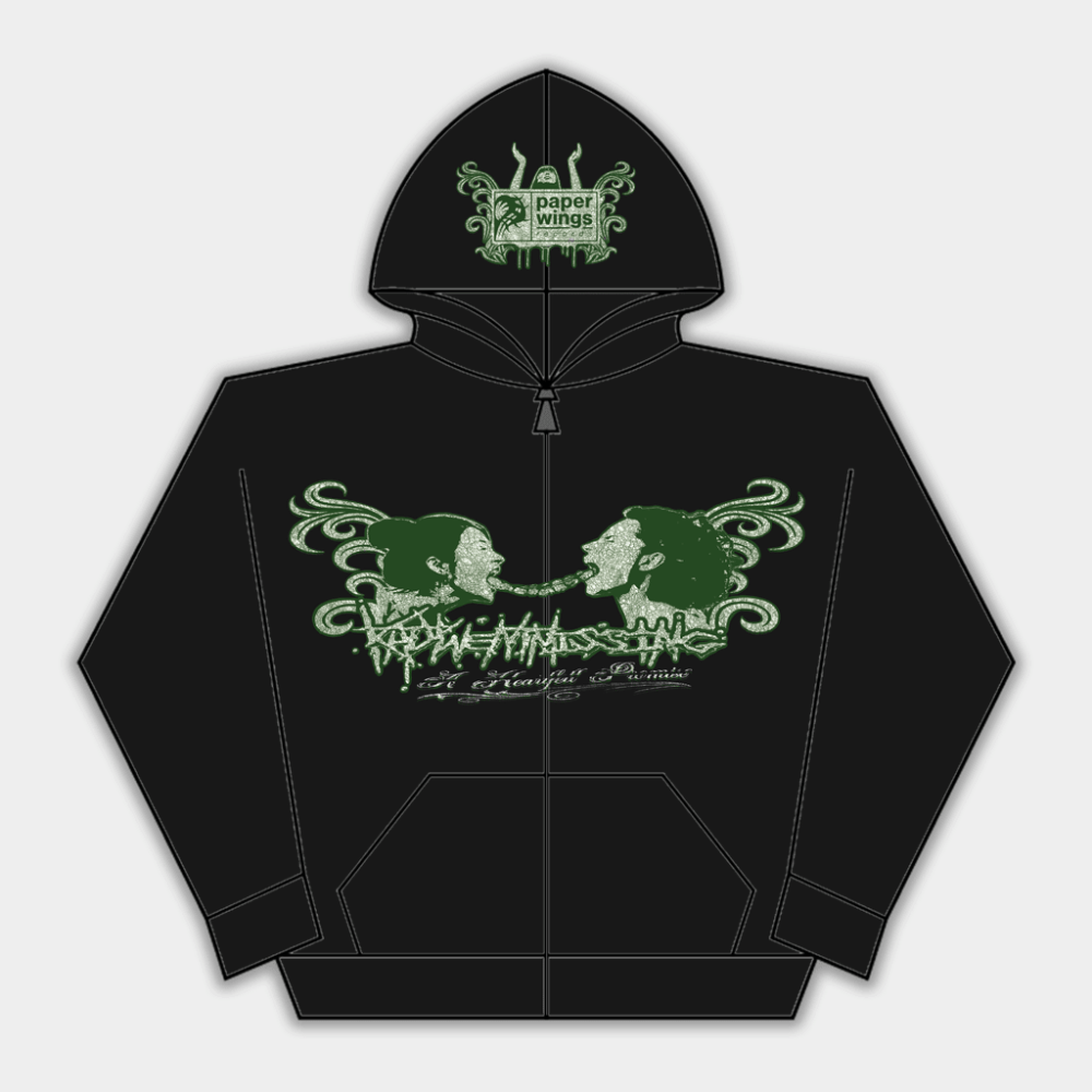 Paper Wings Records Merch Katywentmissing Black Zip Up Hoodie Birthday Gift For BFF