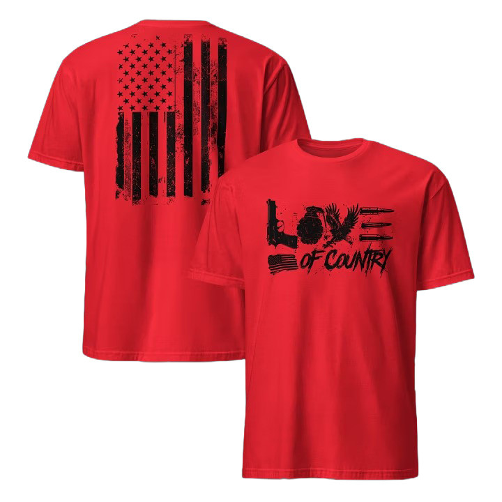 Patriotic Love Of Country T-Shirt Veteran Tribute Apparel Unique Gift For Heroes