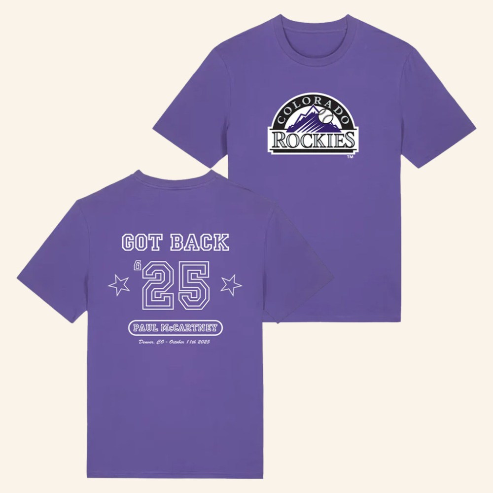Paul McCartney Tour Merch Paul McCartney x Colorado Rockies Got Back 2025 T-Shirt Fan Apparel