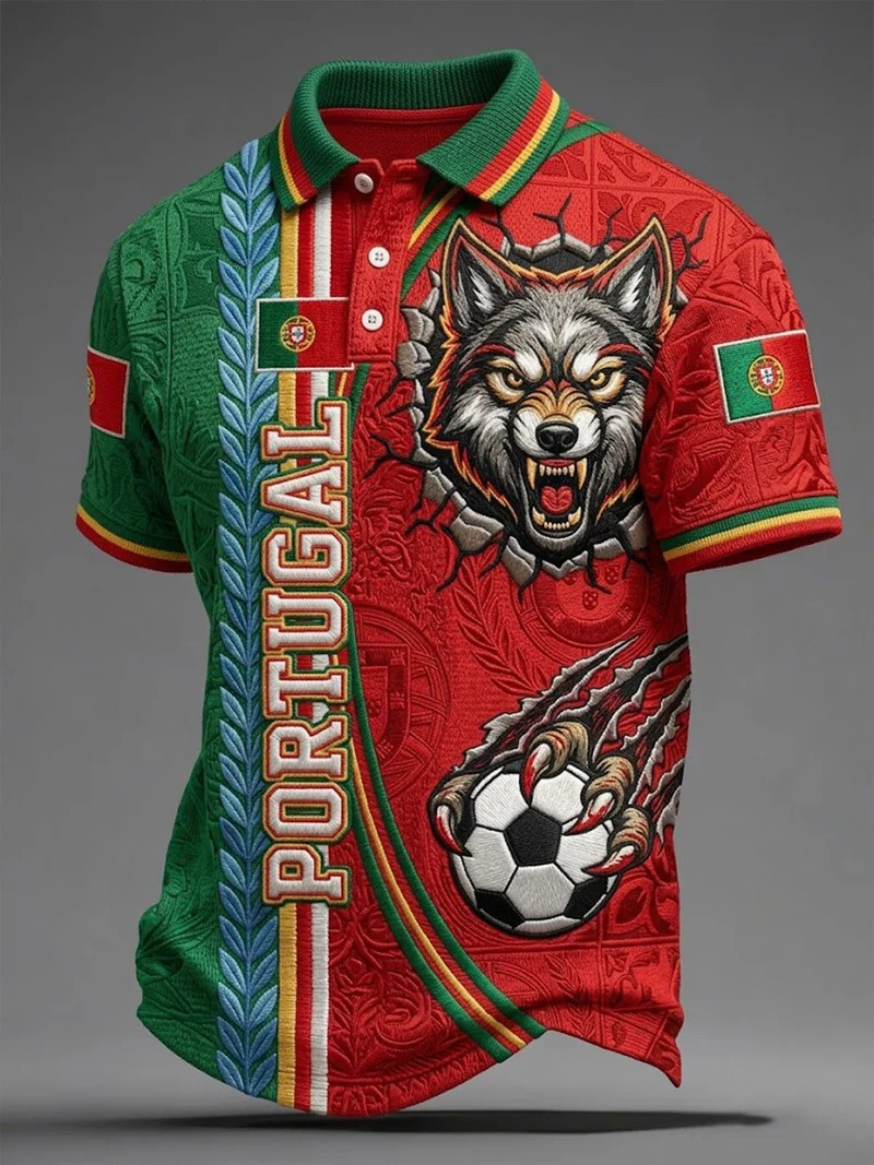 Portugal Football Polo Shirt Patriotic Portugal Football Fan Sports Apparel Gift For Men