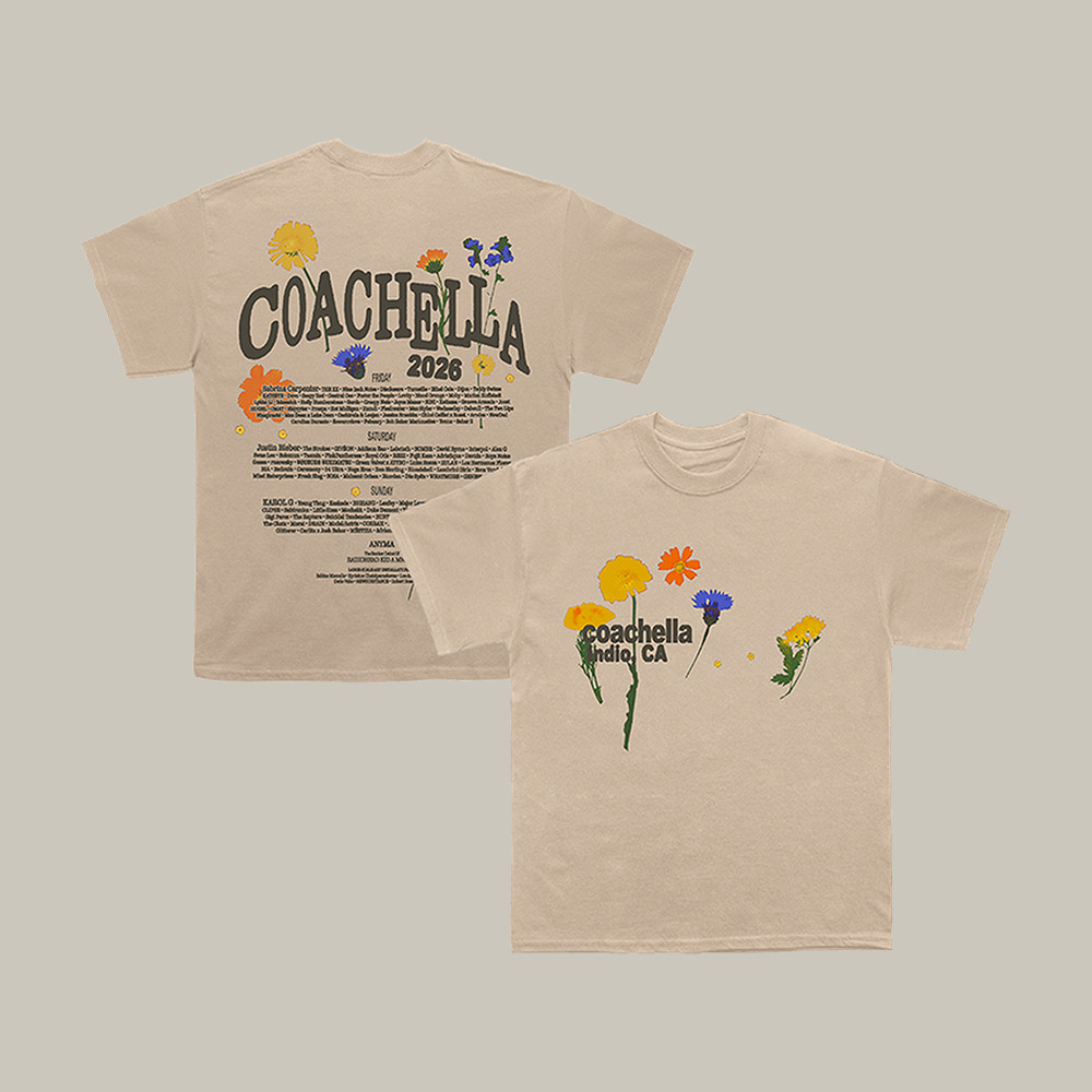 Pressed Flowers Lineup Coachella T-Shirt Coachella Music Festival 2026 Merch Present Idea For Best Friends