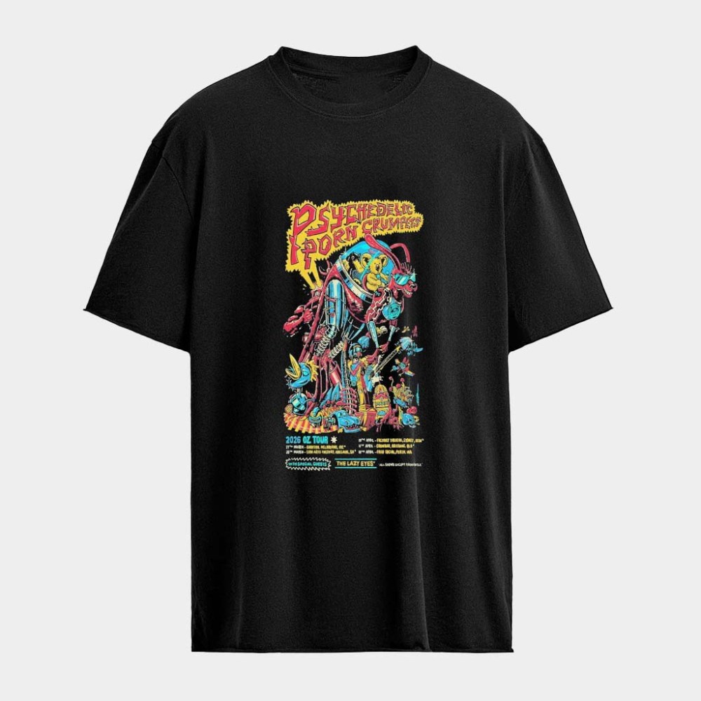 Psychedelic Porn Crumpets OZ Tour 2026 T-Shirt Fan Merch Best Gifts For Dad