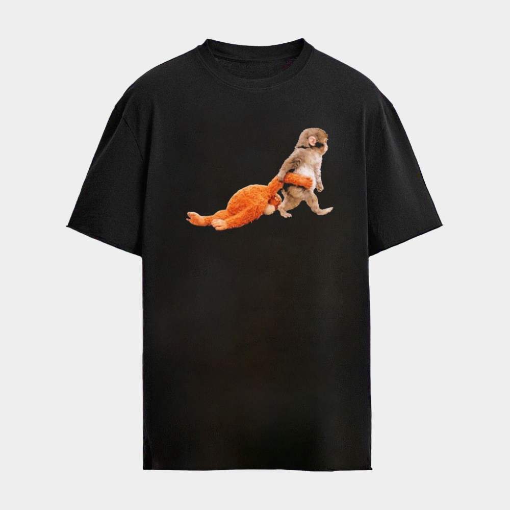 Punch Baby Monkey Shirt Lonely Monkey T-Shirt Gifts For Animal Lovers