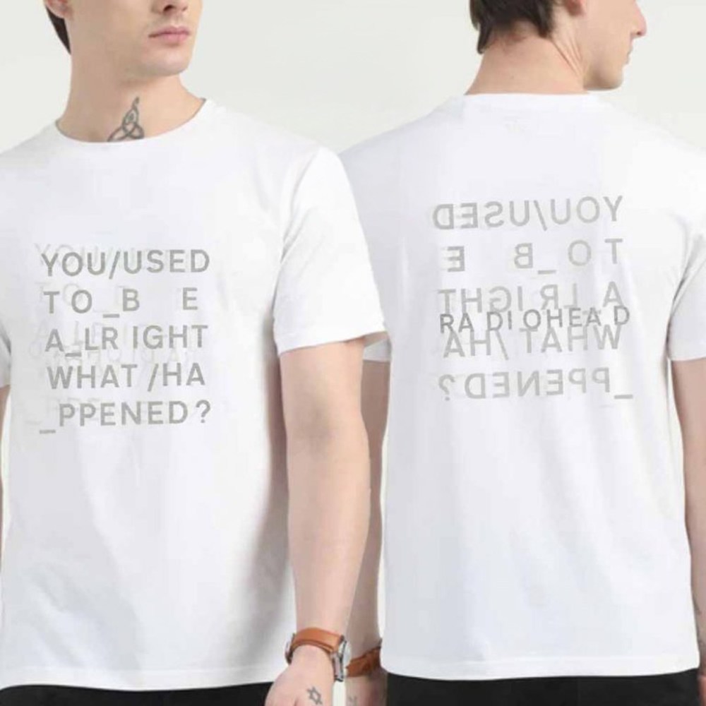 Radiohead Alright Off White Inside Out T-Shirt Radiohead Merch Christmas Gifts For Rock Fans
