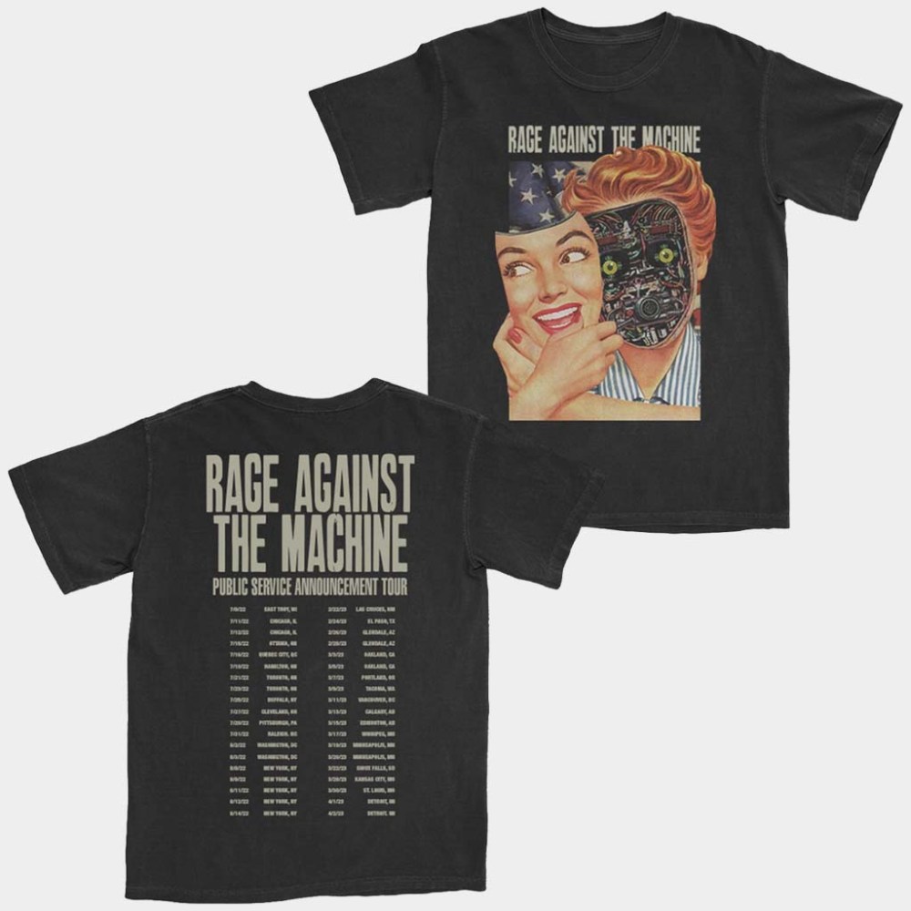 Rage Against The Machine Merch Behind The Scene Machine Tour T-Shirt Gifts For BFF
