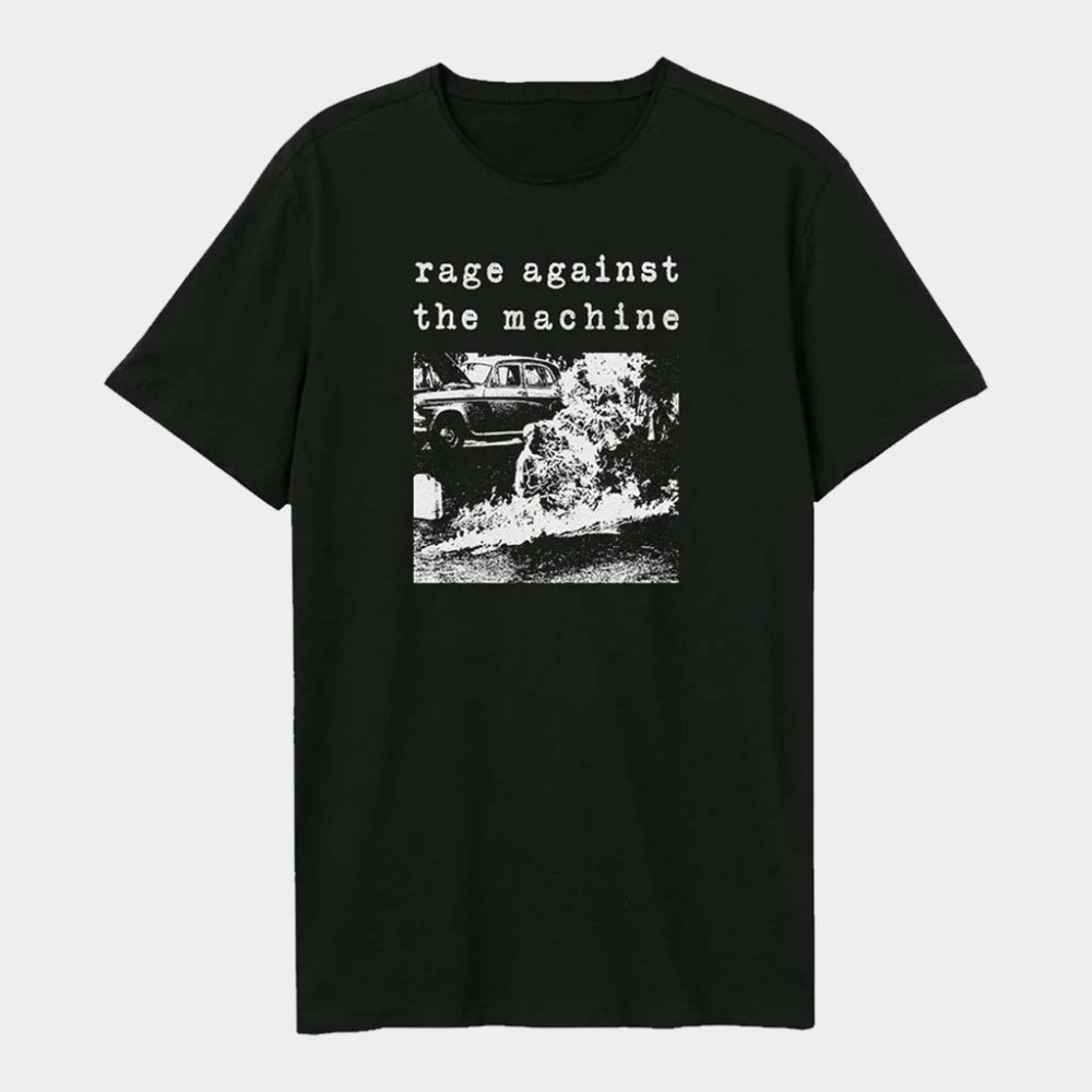 Rage Against The Machine Merch Monk Fire Amplified Vintage T-Shirt Gifts For Rock Lovers