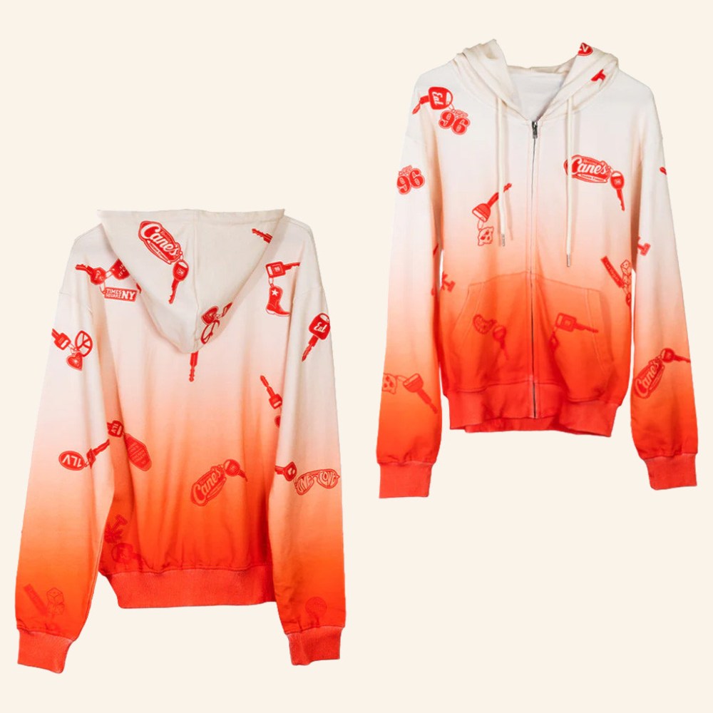 Raising Cane's Merch Cane's Road Trip Keychain Zip Hoodie Gifts For Girlfriend