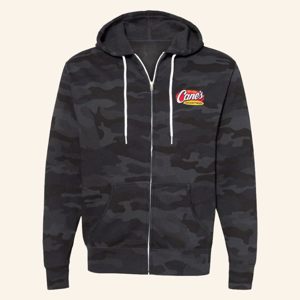 Raising Canes Merch Raising Cane's Chicken Fingers Camo Zip Hoodie Gifts For Boyfriend