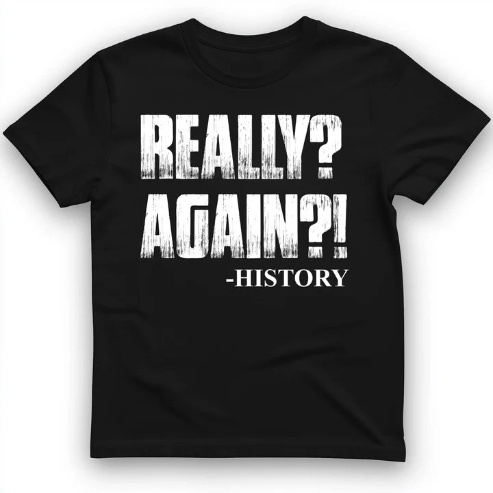 Really Again T Shirt Repeat History Joke Tee Gift for History Lovers