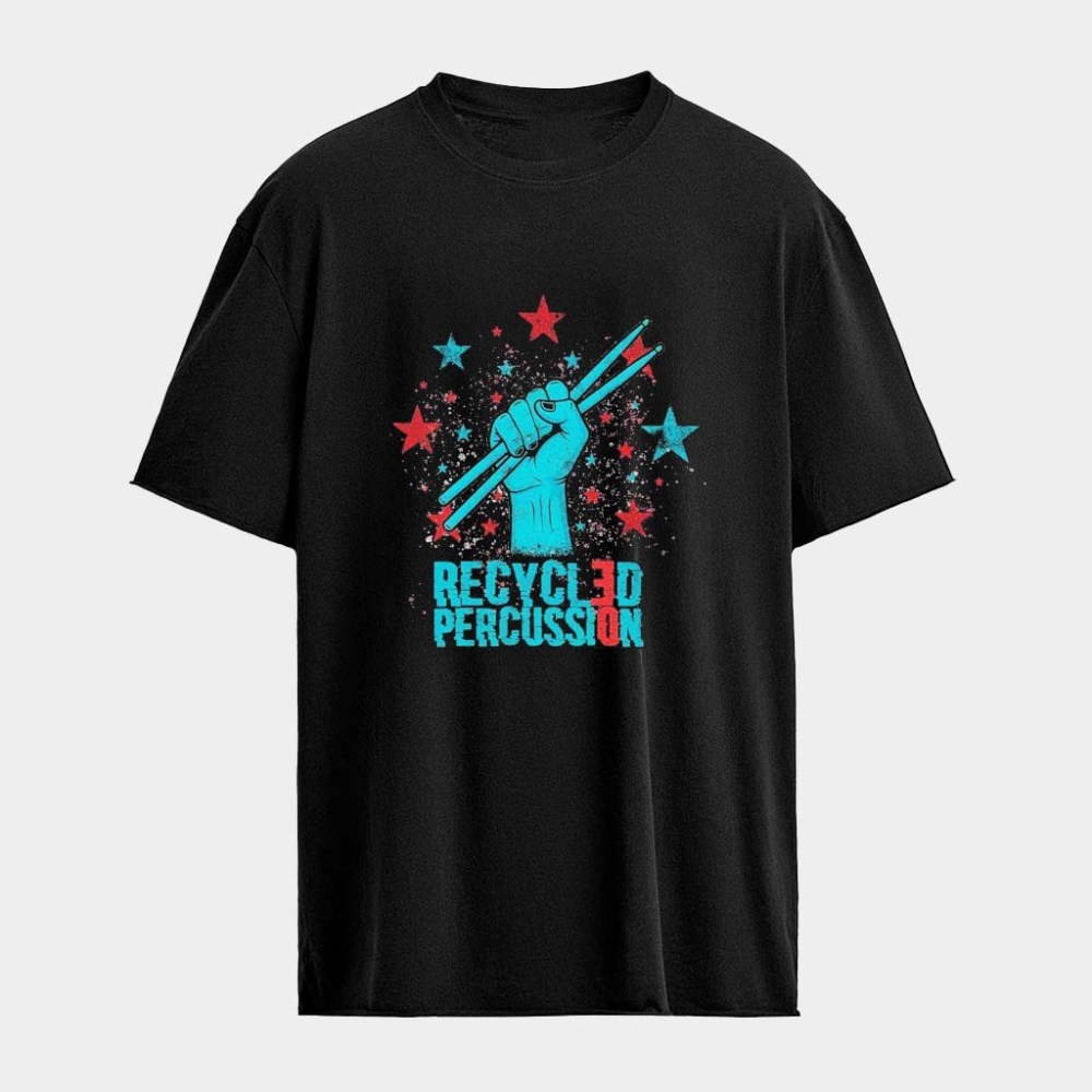 Recycled Percussion Sticks And Stars Hand T-Shirt Recycled Percussion Merch Him Gifts