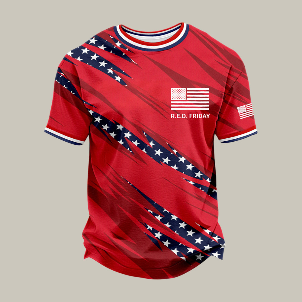 Red Friday American Flag T-Shirt Remember Everyone Deployed Shirt Present For Husband Birthday
