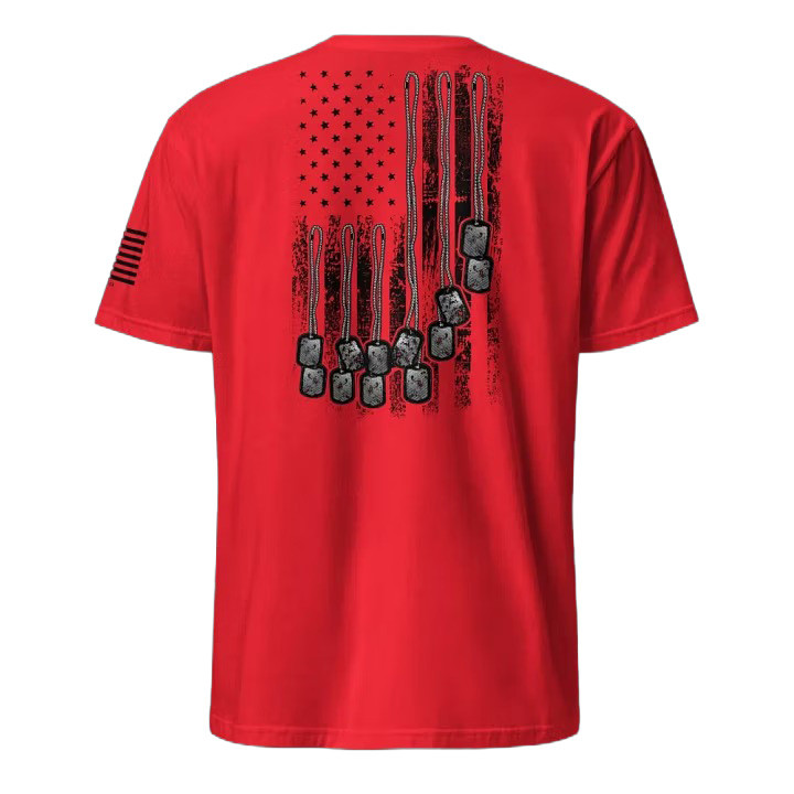 Red Friday Dog Tags T-Shirt Patriotic Military Clothing Best Gifts For Heroes