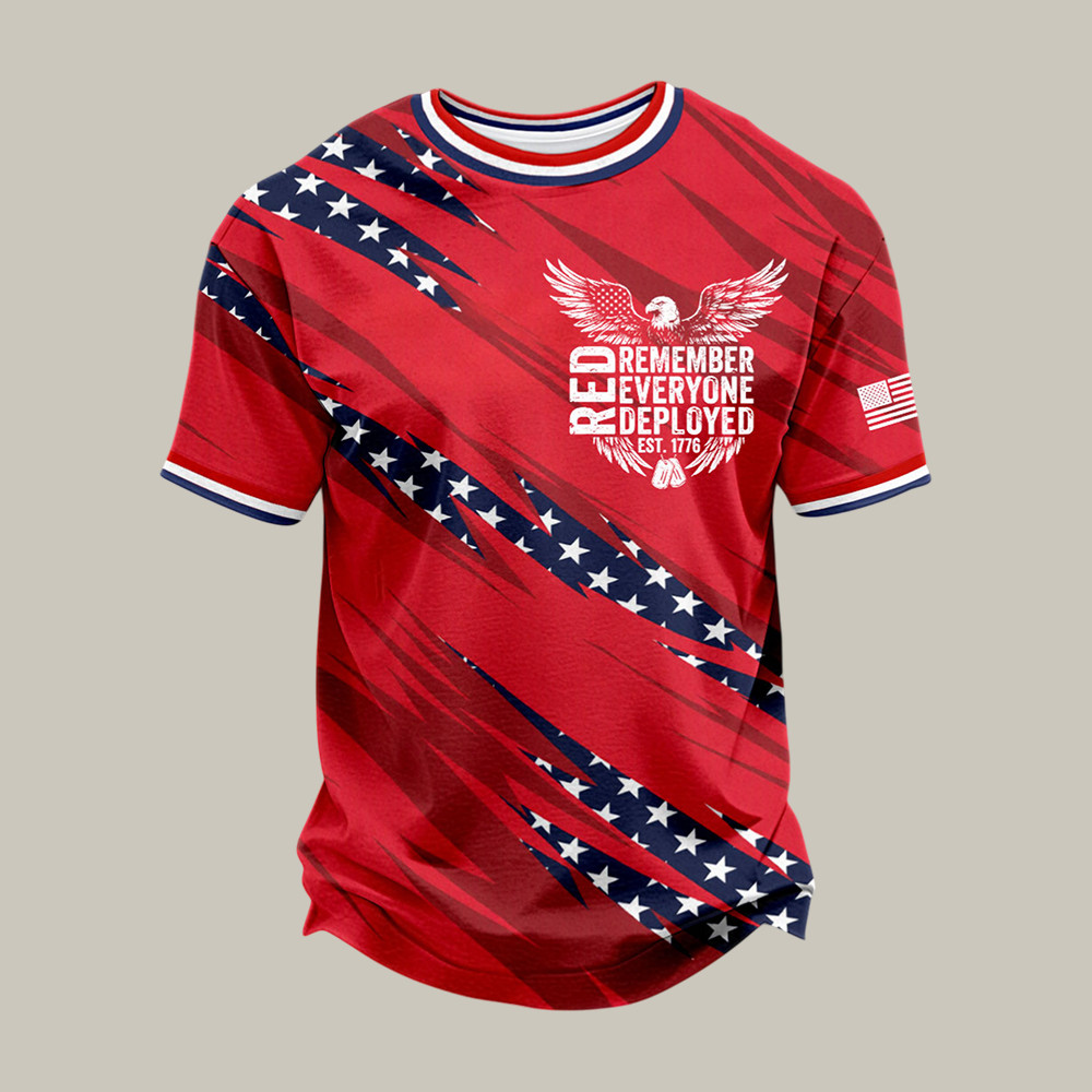 Red Friday Eagle T-Shirt Remember Everyone Deployed Shirt Good Gift For Memory Day