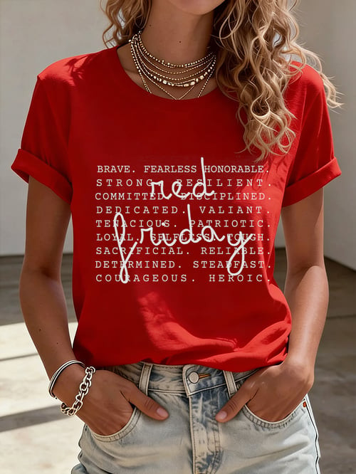 Red Friday Patriotic T-Shirt Remember Everyone Deployed Clothes Present For Mother's Day