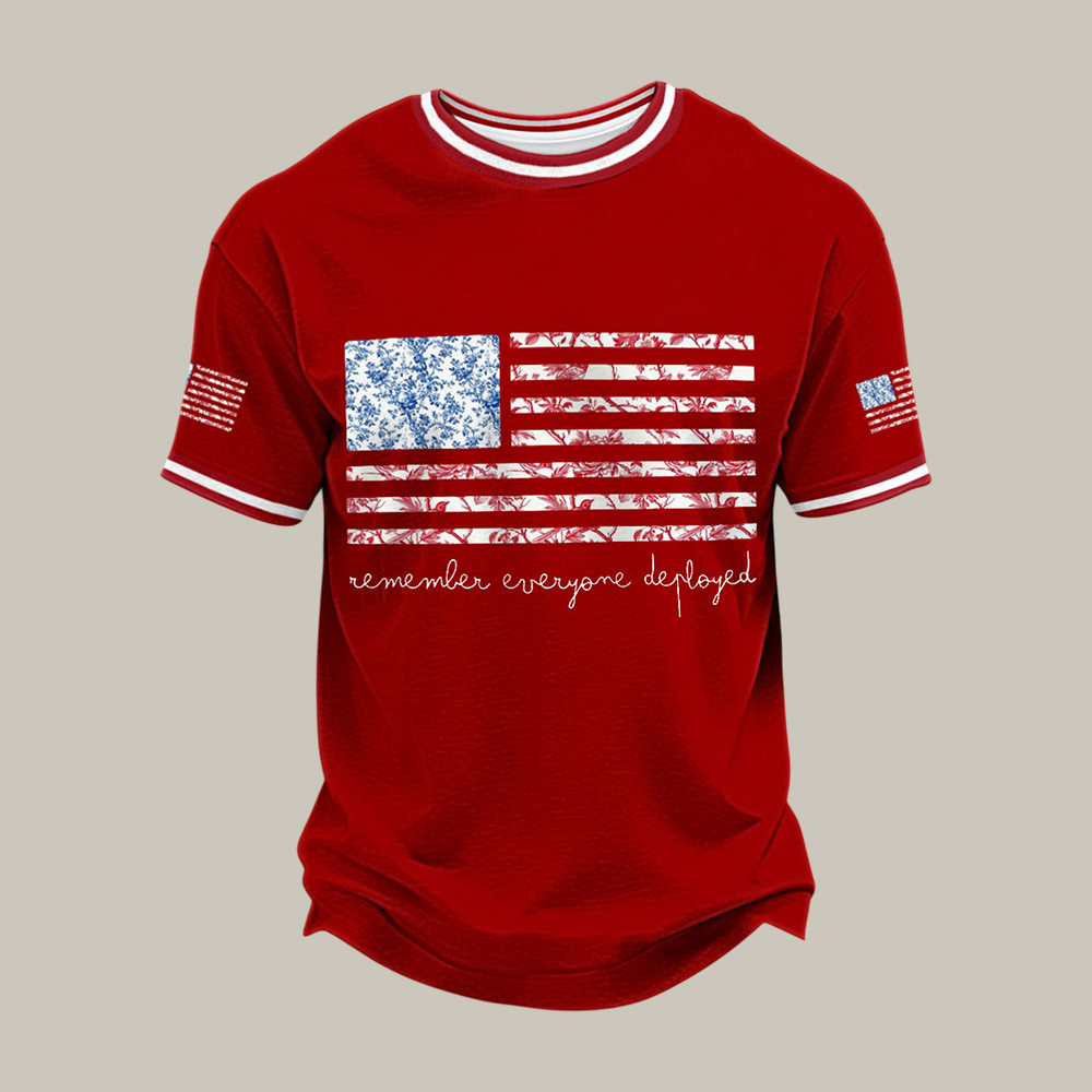 Red Friday Remember Everyone Deployed T-Shirt American Flag Red Friday Clothing Father's Day Gift