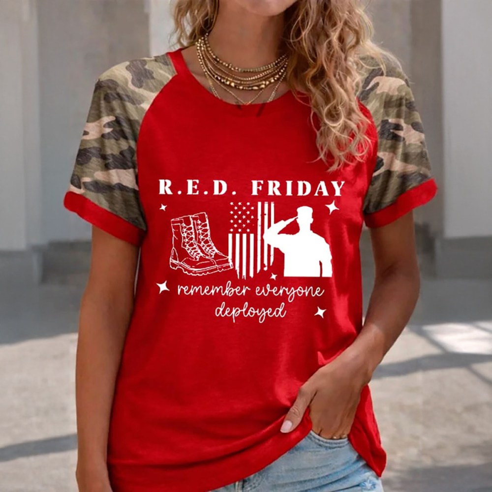 Red Friday Remember Everyone Deployed T-Shirt Red Friday Clothes Present For Wife