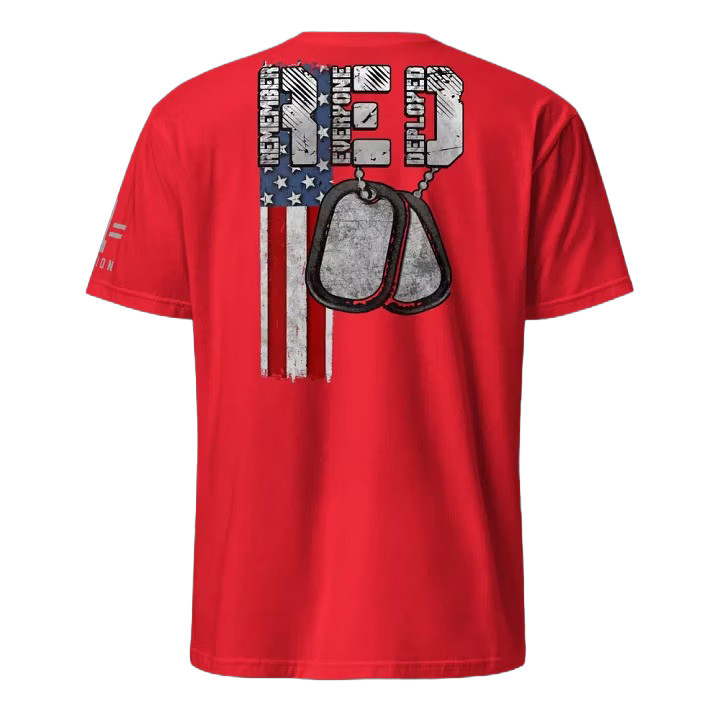 Red Friday T-Shirt Patriotic American Flag Dog Tags Clothing Gift For Veterans