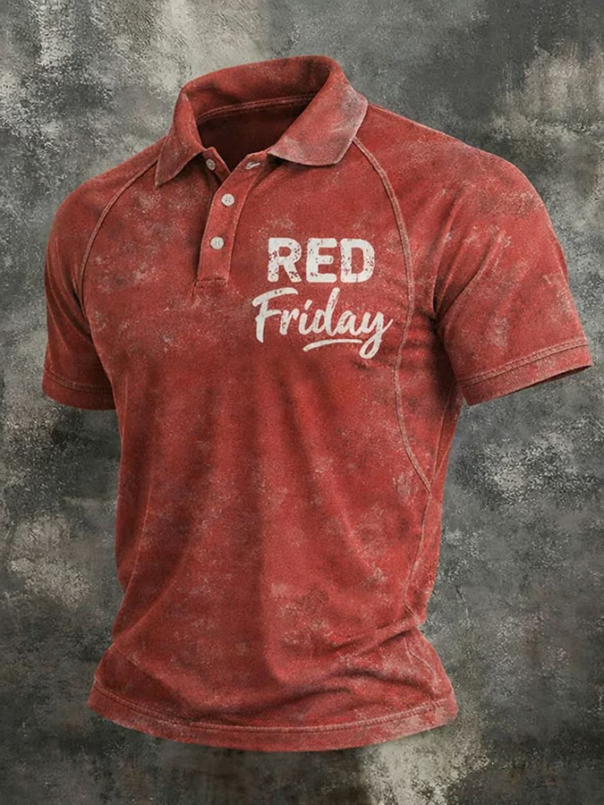 Red Friday Vintage Polo Shirt Patriotic Memorial Tribute Support Apparel Gift for Her